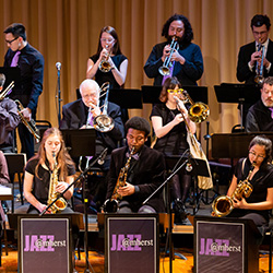 A group of jazz musicians playing instruments