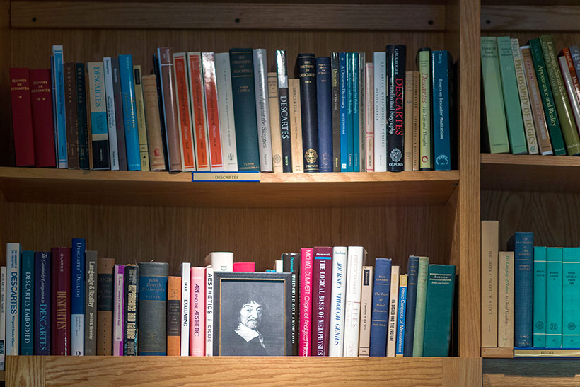 A bookshelf full of philosophy books