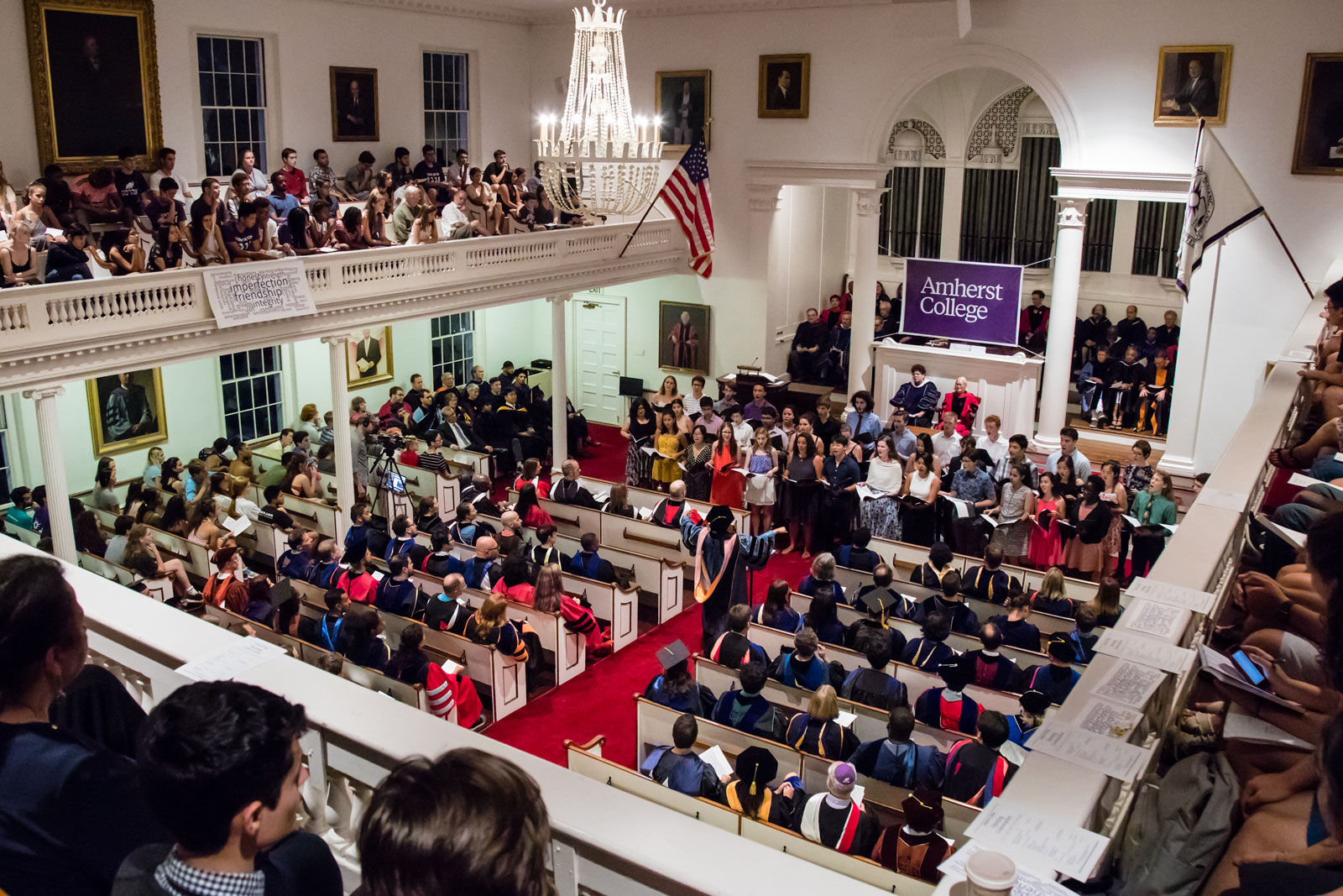 The crowd in Johnson Chapel, viewed from the balconey