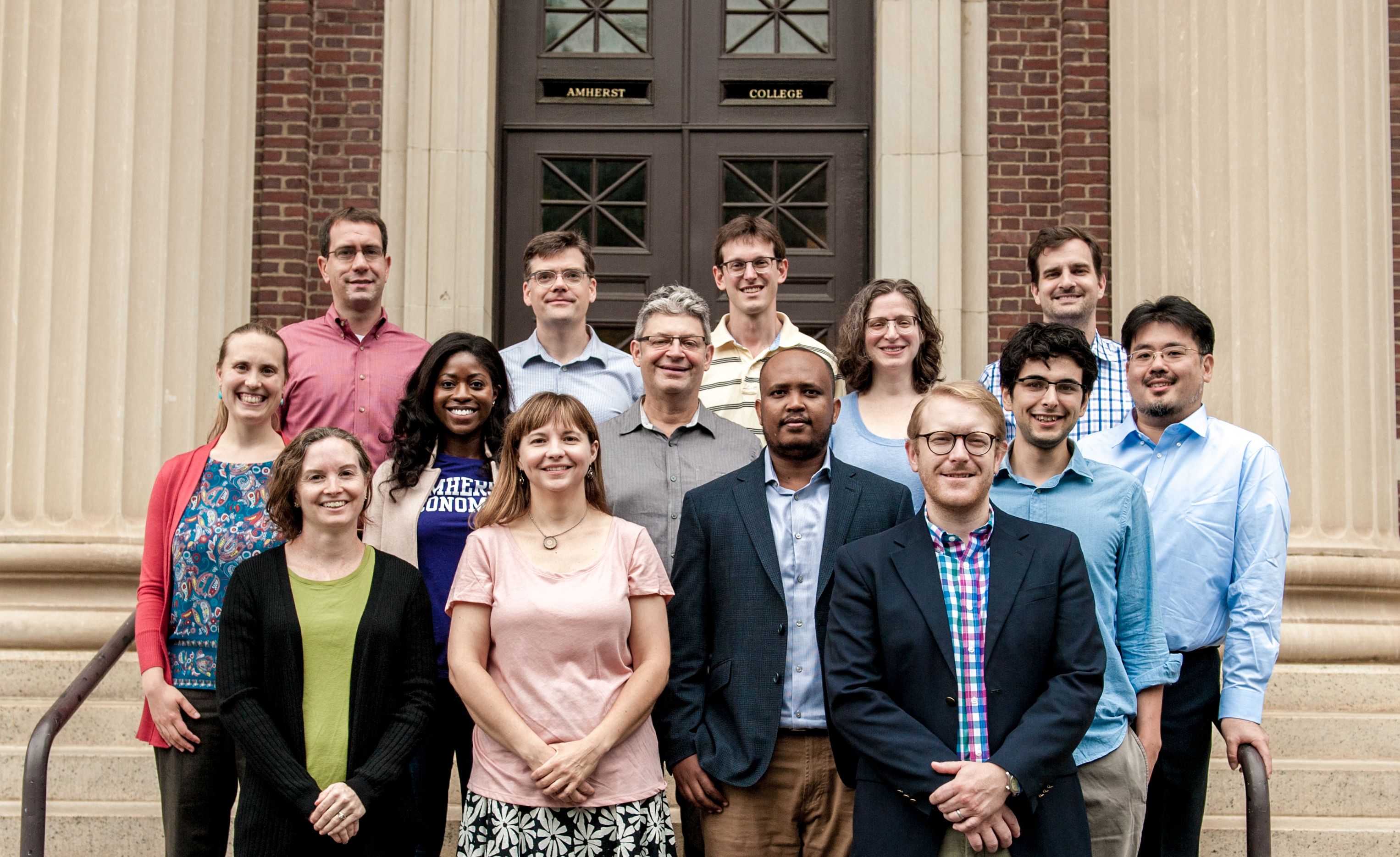 Photograph of Economics Department members and staff outside Converse Hall in Fall 2019