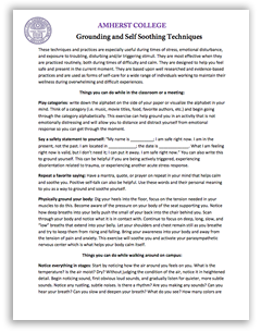 Grounding and Self Soothing Techniques: Click to view PDF