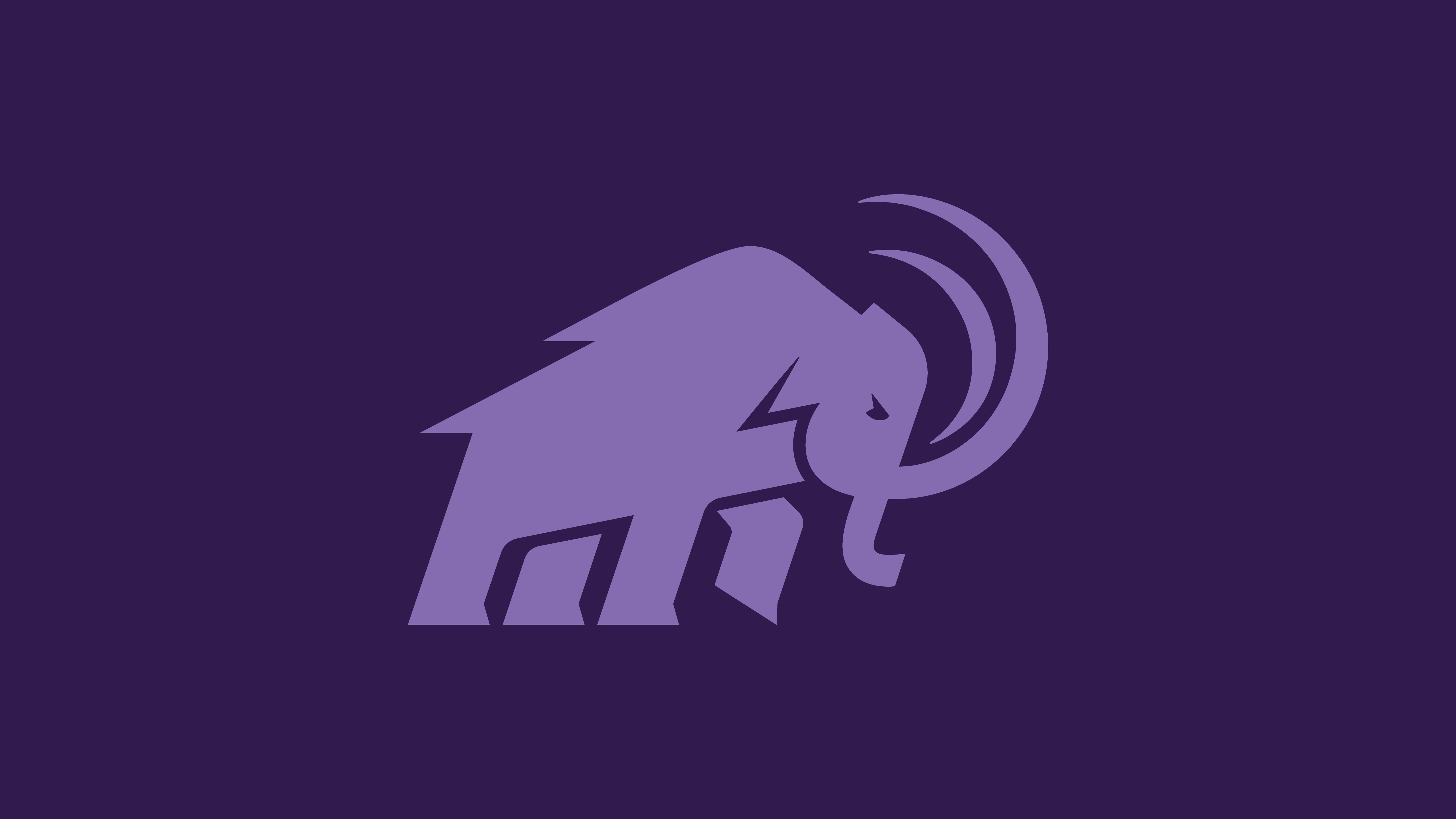 Light purple mammoth logo on darker purple background