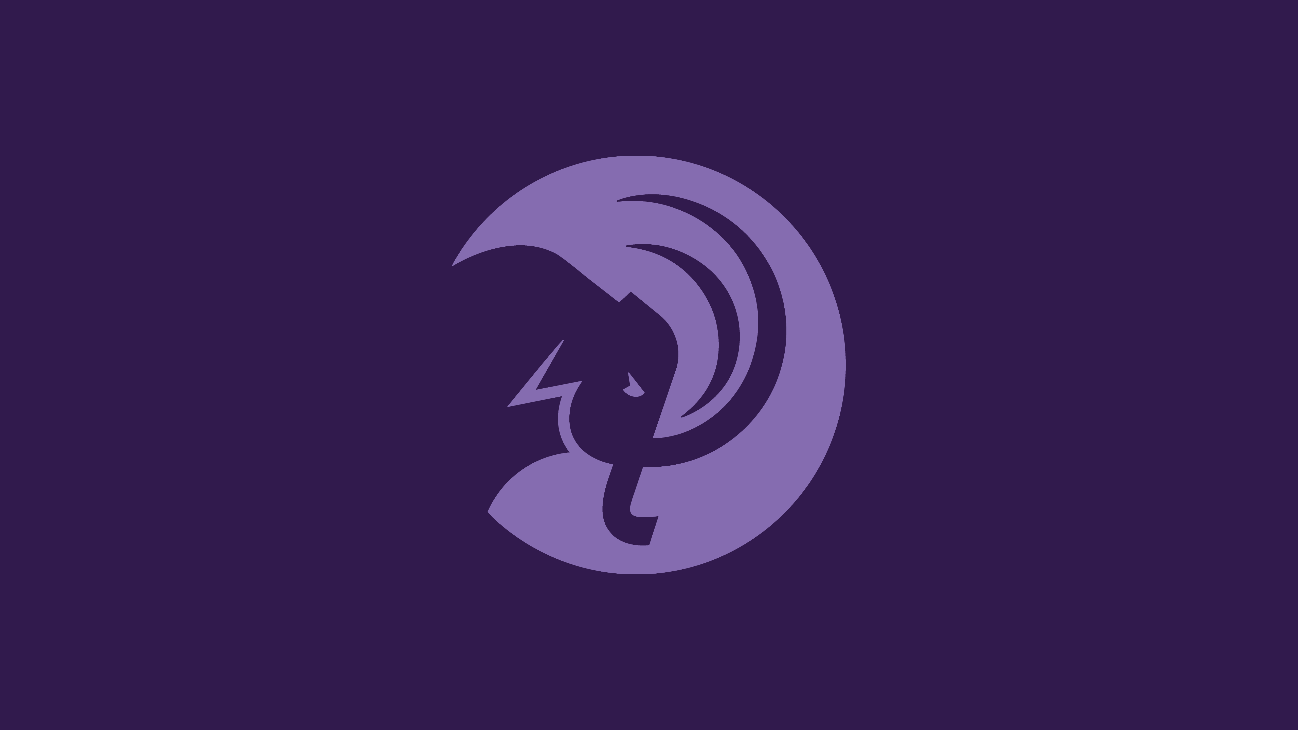 Light purple mammoth head circular logo on darker purple background
