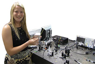 Amherst student conducting physics research
