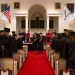 The Class of 2016 processes into Johnson Chapel for Senior Assembly