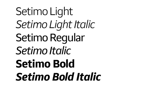 Setimo font samples