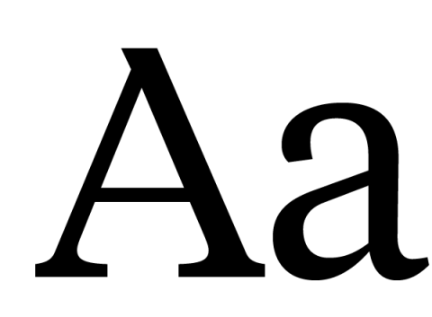 Letter A in Tiempos typeface