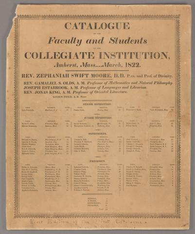 Amherst College Catalog 1822
