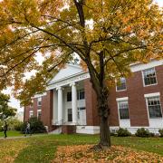 Chapin Hall with an autumn tree in front