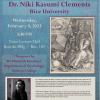 Flyer with lecture details and image of Melancholy and of the guest lecturer